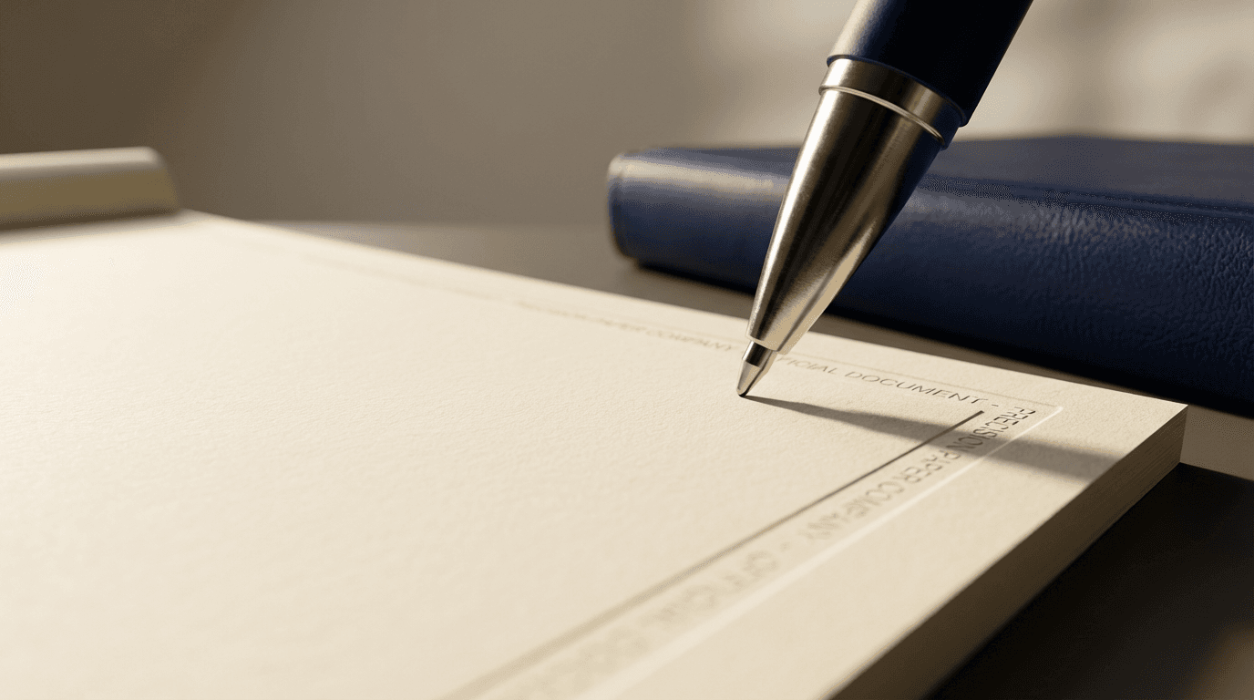 Document d'acquisition déplié avec soin